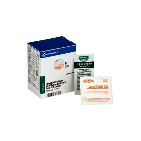 Acme United First Aid Only FAE-7115-001 SmartCompliance Refill 20 Sting Relief Wipes & 10 Hydrocortisone Packets FAE-7115-001